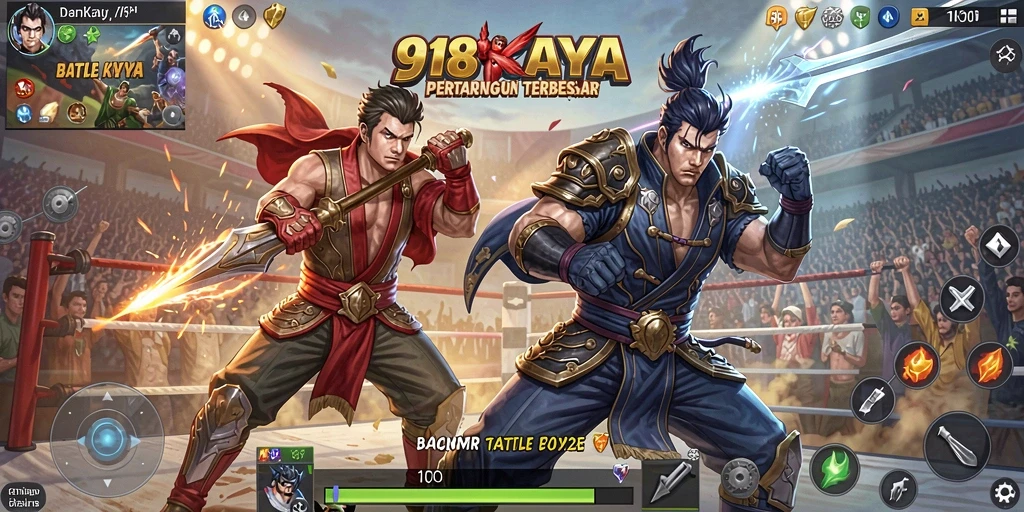 Tampilan gameplay intens dengan pertempuran seru di <strong>918KAYA</strong>.