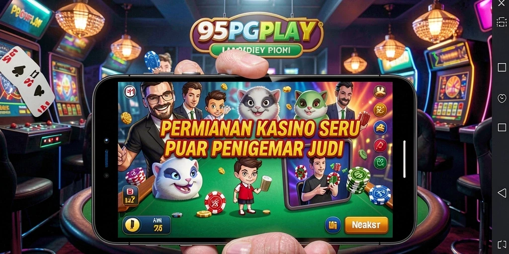 Screenshot utama 95PGPLAY menampilkan antarmuka permainan Kasino yang menarik.