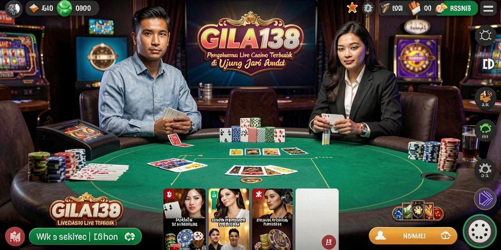 Tangkapan layar GILA138 menampilkan gameplay Live Casino yang mendebarkan.