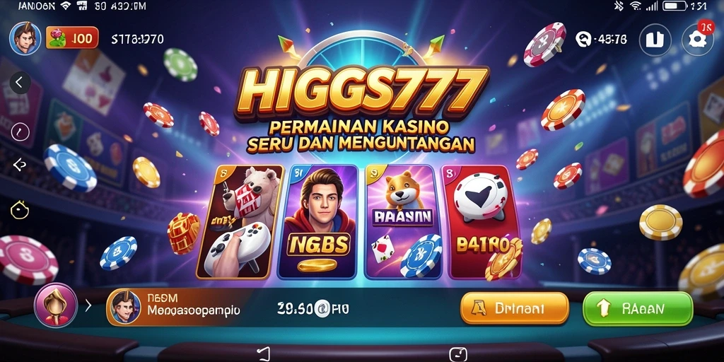 Tampilan gameplay HIGGS777 dengan berbagai permainan Kasino yang seru.