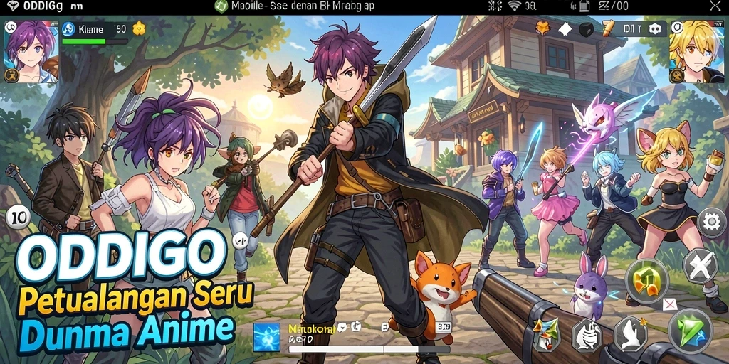 Tampilan gameplay ODDIGO yang menarik dan penuh warna.