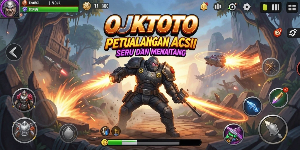 Screenshot OJKTOTO menampilkan aksi seru di tengah pertempuran.