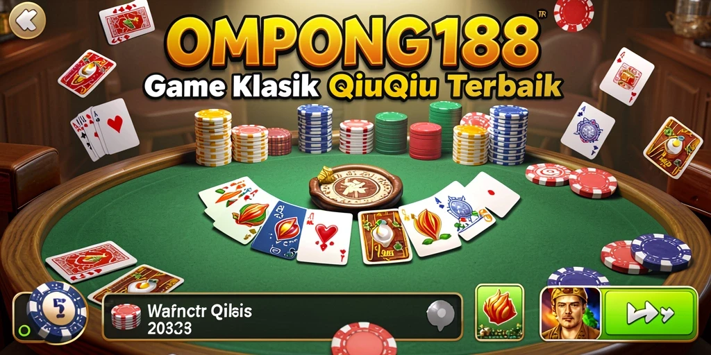 Screenshot gameplay OMPONG188 menampilkan keseruan permainan QiuQiu.