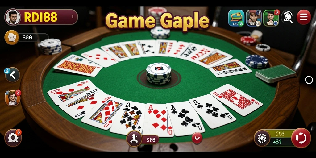 Screenshot gameplay RDI88 yang menunjukkan suasana seru permainan Gaple.