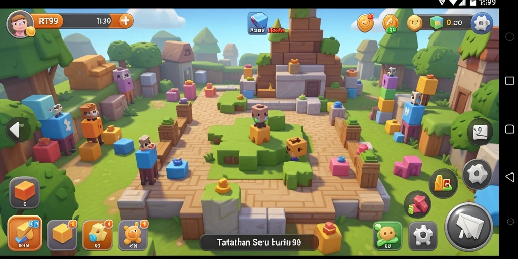 Screenshot gameplay RT99 menampilkan berbagai puzzle menarik yang menantang.