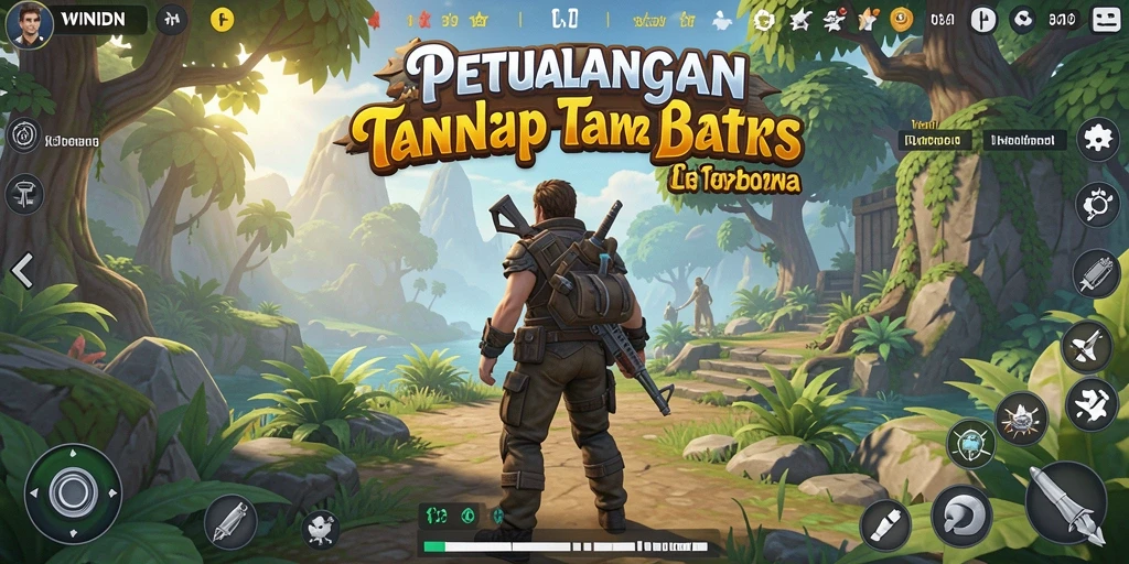Screenshot gameplay WINIDN menampilkan petualangan seru di dunia terbuka.